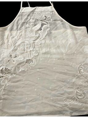 Express White Floral Lace Halter Tank Top Size M